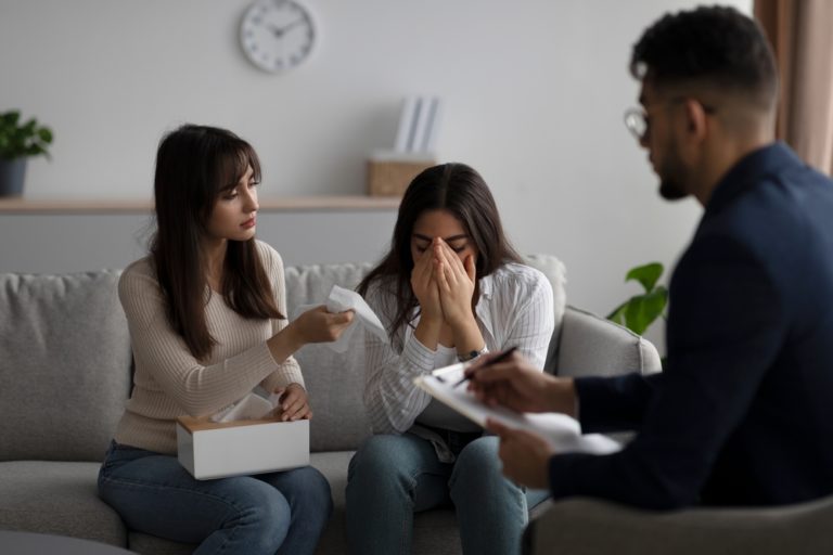 same sex female couple having counselling